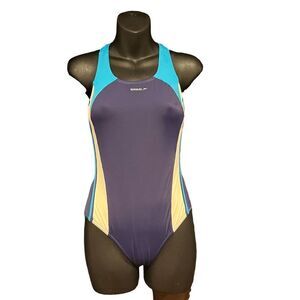 Blue & White Speedo One-Piece Women’s Small